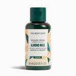 The Body Shop Almond Milk shower cream bottle on a white background