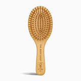 Large oval bamboo hairbrush